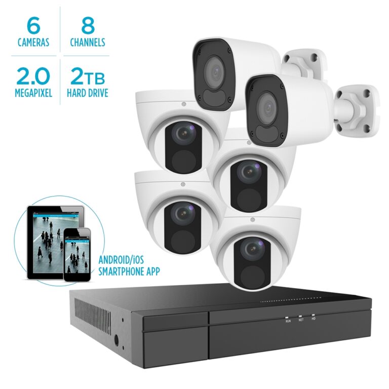 ALIBI VIGILANT MSTAR 2MP IP SYSTEM - 4 X IR TURRET DOMES / 2 X IR BULLETS W/ 8-CHANNEL NVR + 2TB HDD